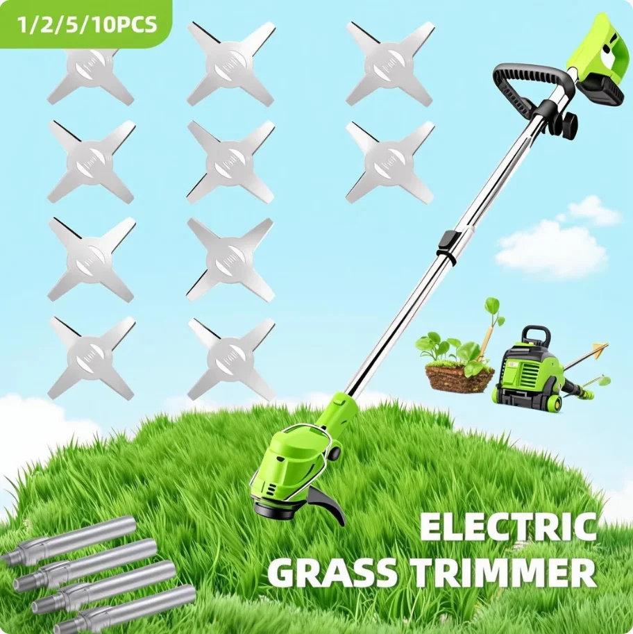 Universal 150mm Metal Grass String Trimmer Brushcutter Head Blades 4T For Electric Lawn Mower Lawnmower Parts Tool Accessories