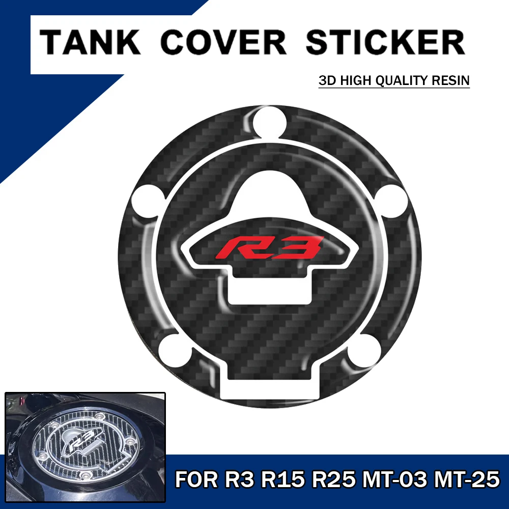 

Motorcycle 5 Holes Gas Cap Protection Stickers For Yamaha YZF-R3 R25 R15 MT-03 MT-25 Carbon Fiber Fuel Tank Cover Sticker Decals