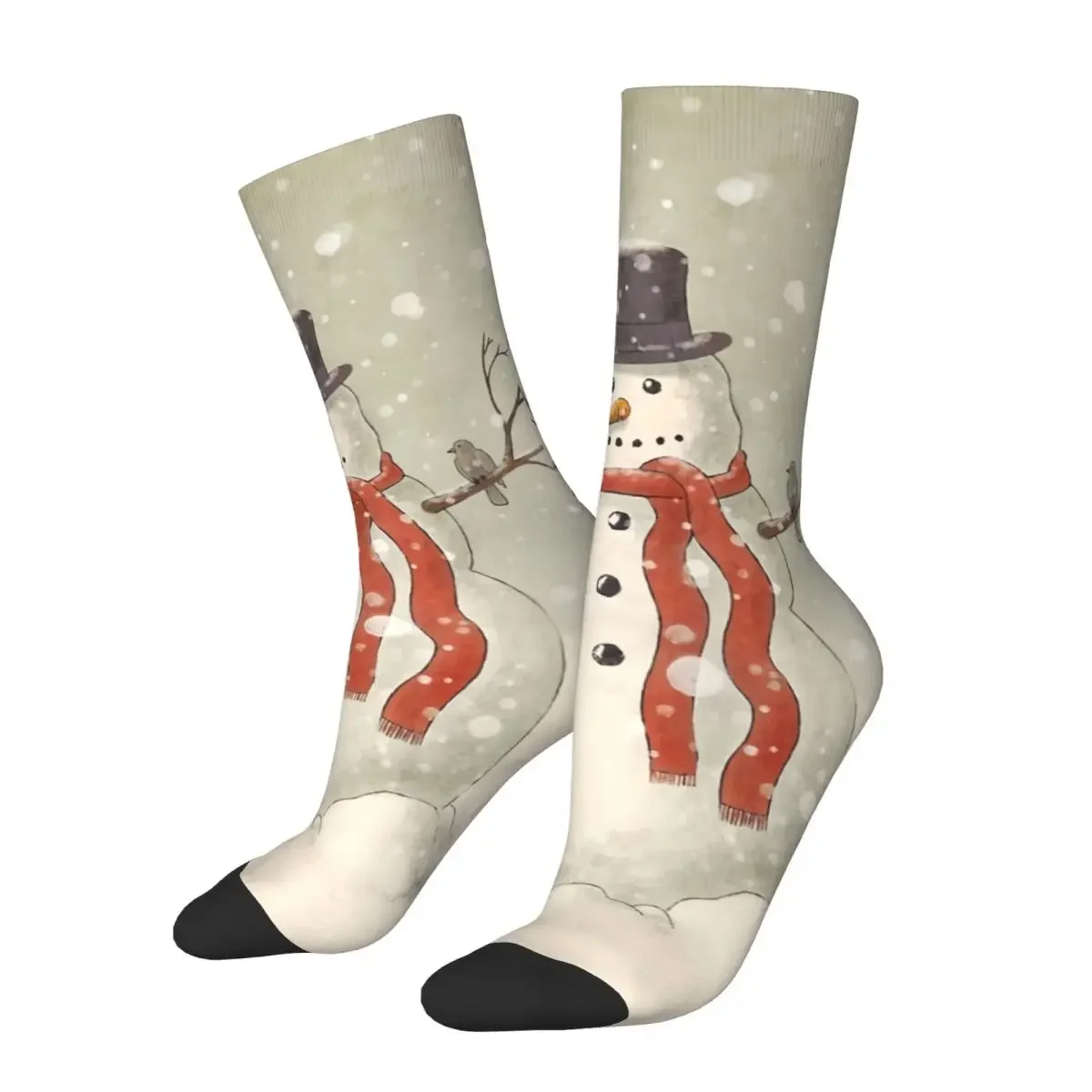 

Hip Hop Vintage The Snowman Crazy Men's Socks Unisex Harajuku Pattern Printed Funny Happy Crew Sock Boys Gift