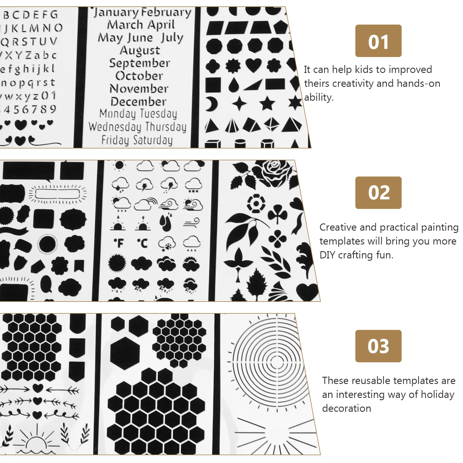 

24Pcs Hollow Painting Stencils Fashion Drawing Templates Multipurpose DIY Accessories for Journaling Drawing Crafts