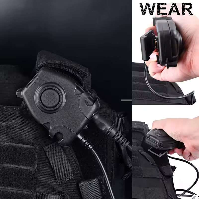 WADSN PTT bouton casque tactique Interphone talkie-walkie linker airsoft accessoires casque ipsc TCI