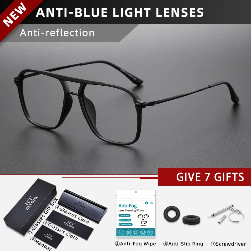 CLLOIO Neue Große Rahmen Doppel Strahl Anpassbare Brillen Männer Lesebrille Anti Blau Licht Progressive Brillen 4