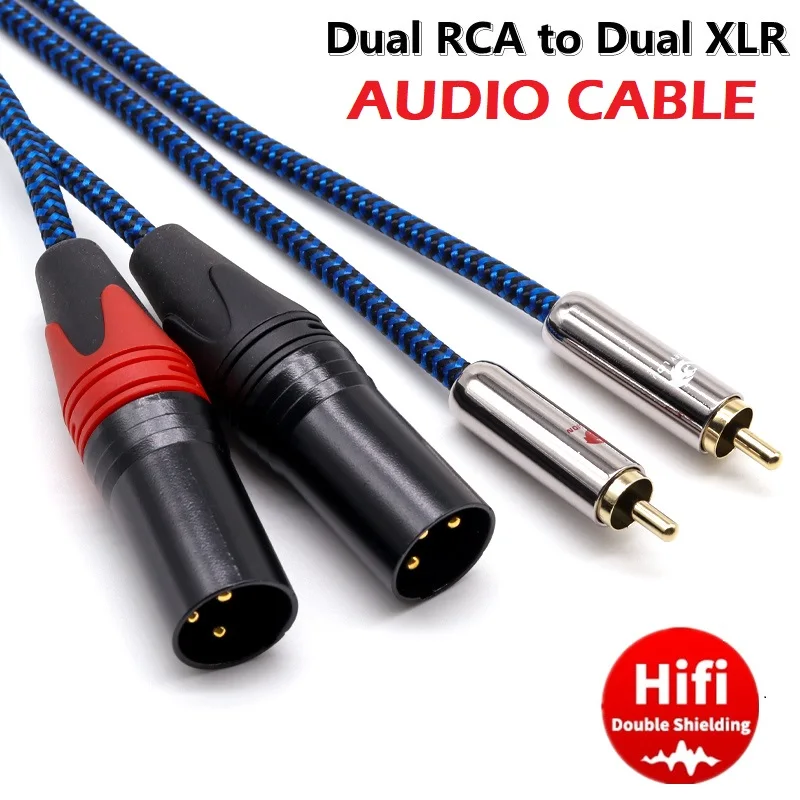 

Dual RCA to 2x XLR 3-Pin Male Cable Audio Cable for Amplifier Mixer Consoles Speaker Home Hifi Stereo System Interconnect Cords