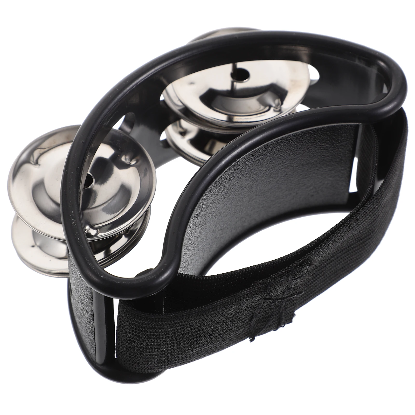 

Foot Tambourine 2 Sets Nickel Jingle Bells Compact ABS Body Elastic Strap Percussion Instrument Musical Acoustic Jam