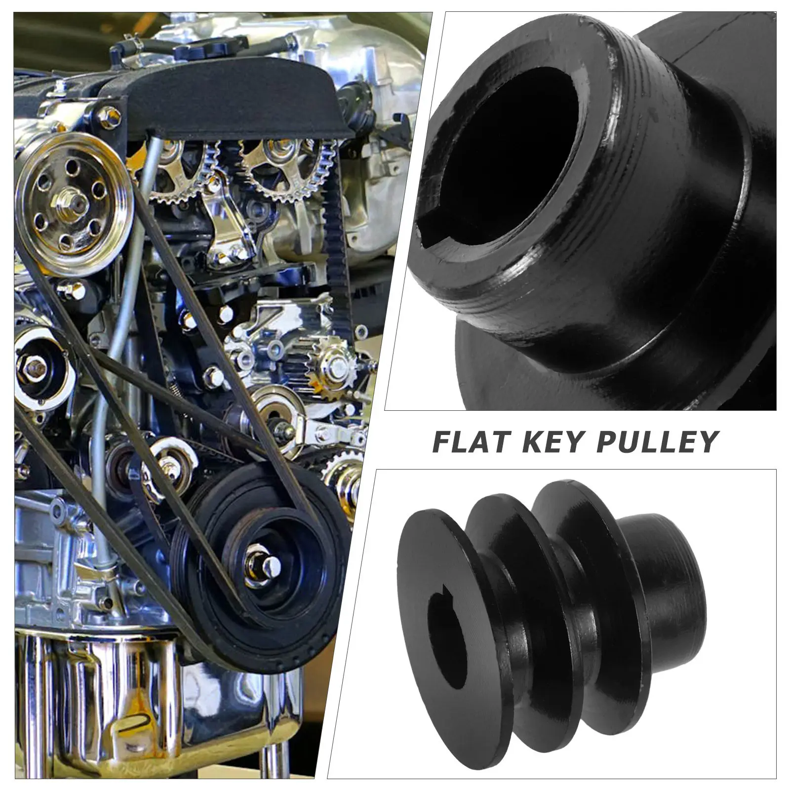 Double Groove Cast Iron Belt Pulley Fixed Hole Mechanical Equipment Replacement Small Pulley Wheel Stable Power Transmission