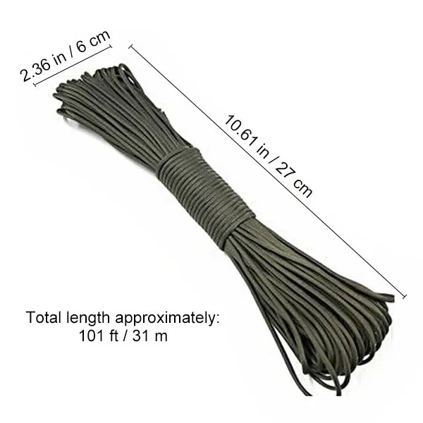 

31M 550 Paracord 7 Strand Parachute Cord Lanyard for Emergency Survival Bracelet Tie Down Load Attachment
