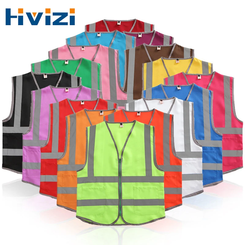 Chaleco de seguridad reflectante con bolsillos, ropa de trabajo protectora para construcción al aire libre, Hi Vis, talla M-4XL