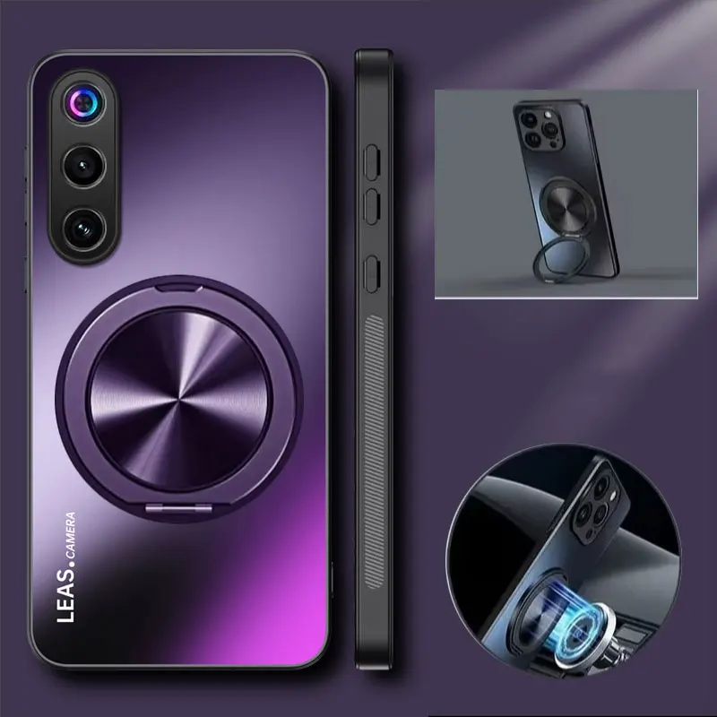 Magnetische Hülle für ZTE Nubia RedMagic 10 Air 10 Pro Plus 9s 9Pro + harte, stoßfeste, matte Stoßstange, kabellose Ladehalterabdeckung