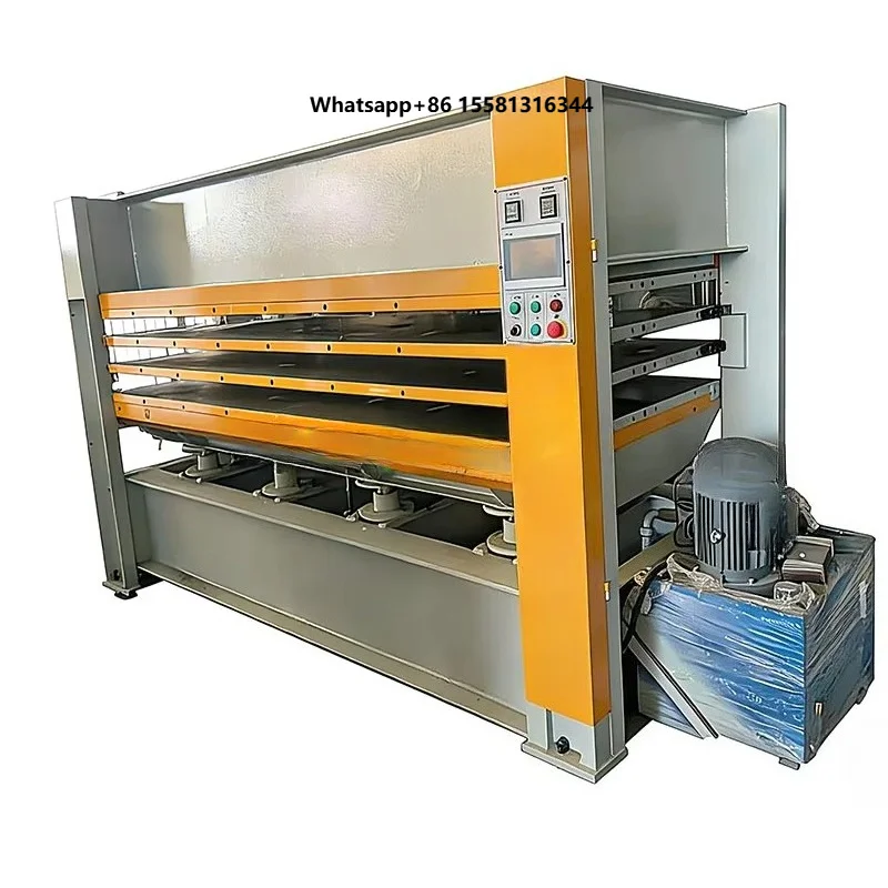 Woodworking Surface Solid Wood Electric Hydraulic Laminating Plywood Veneer Mdf Press Door PLC Automatic Hot Press Machine