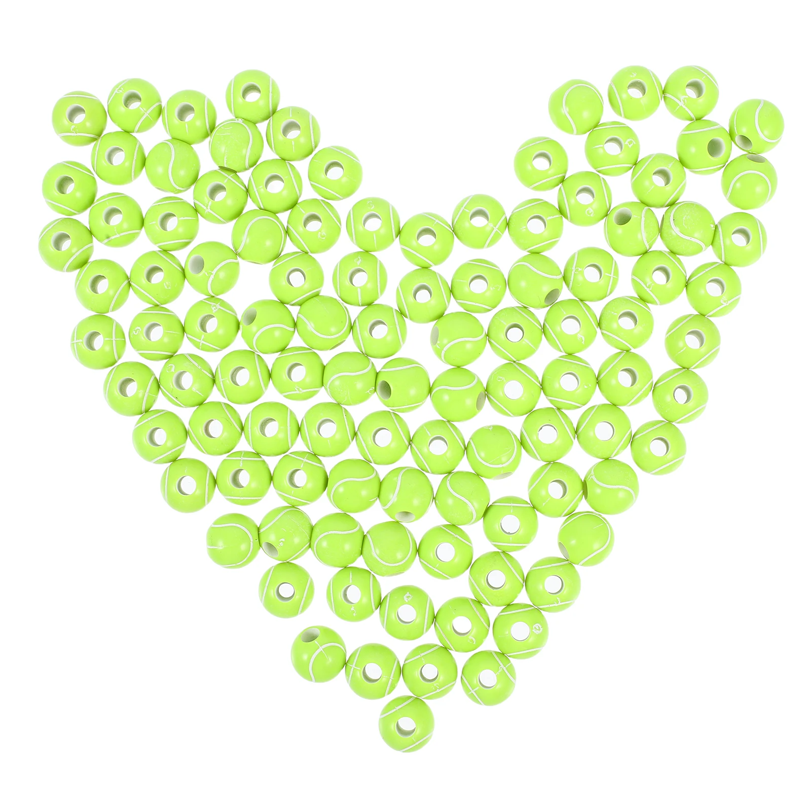 100개 수제 팔찌 비즈 DIY 테니스 공 참 장식 아크릴 스페이서 목걸이 귀걸이 보석 만들기 공예 교육용