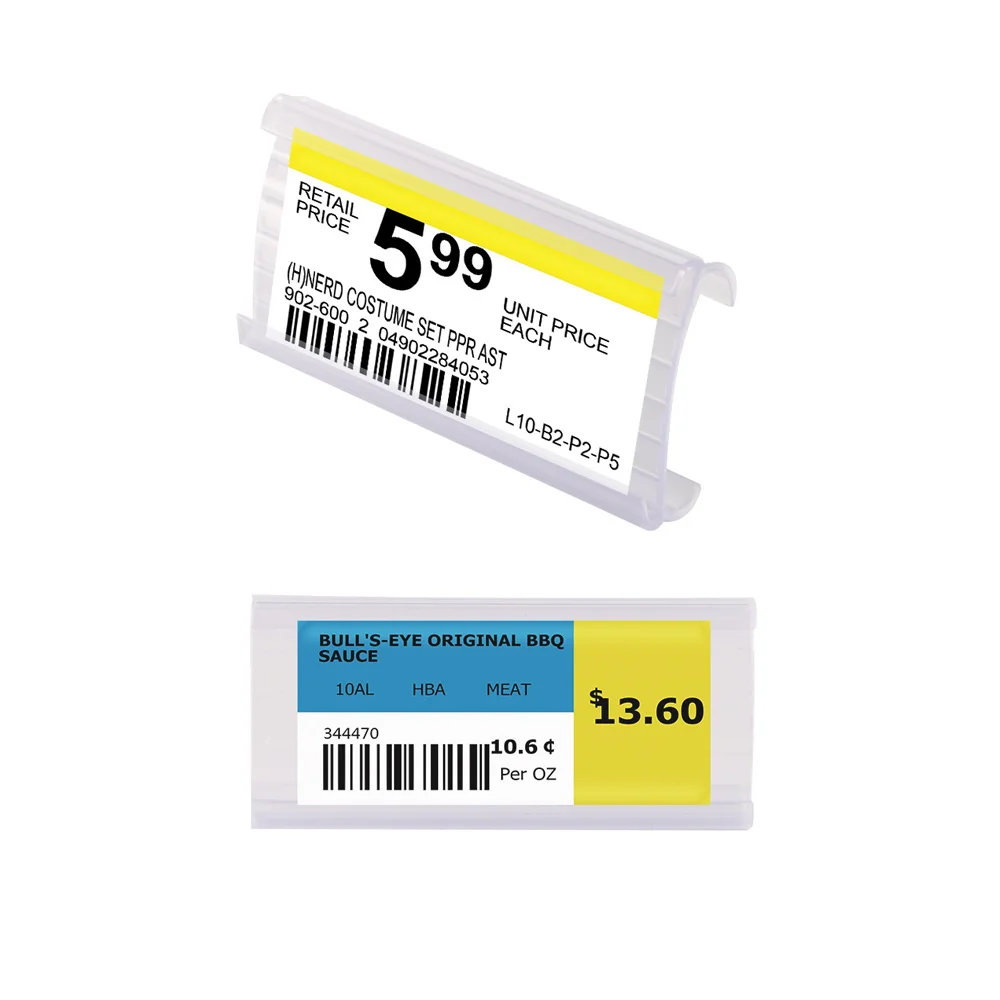 Storage Display Rack Label Holder Arc Open-face C-channel Data Strip For Wire Shelves Curved Front Face Improves Viewing Angle