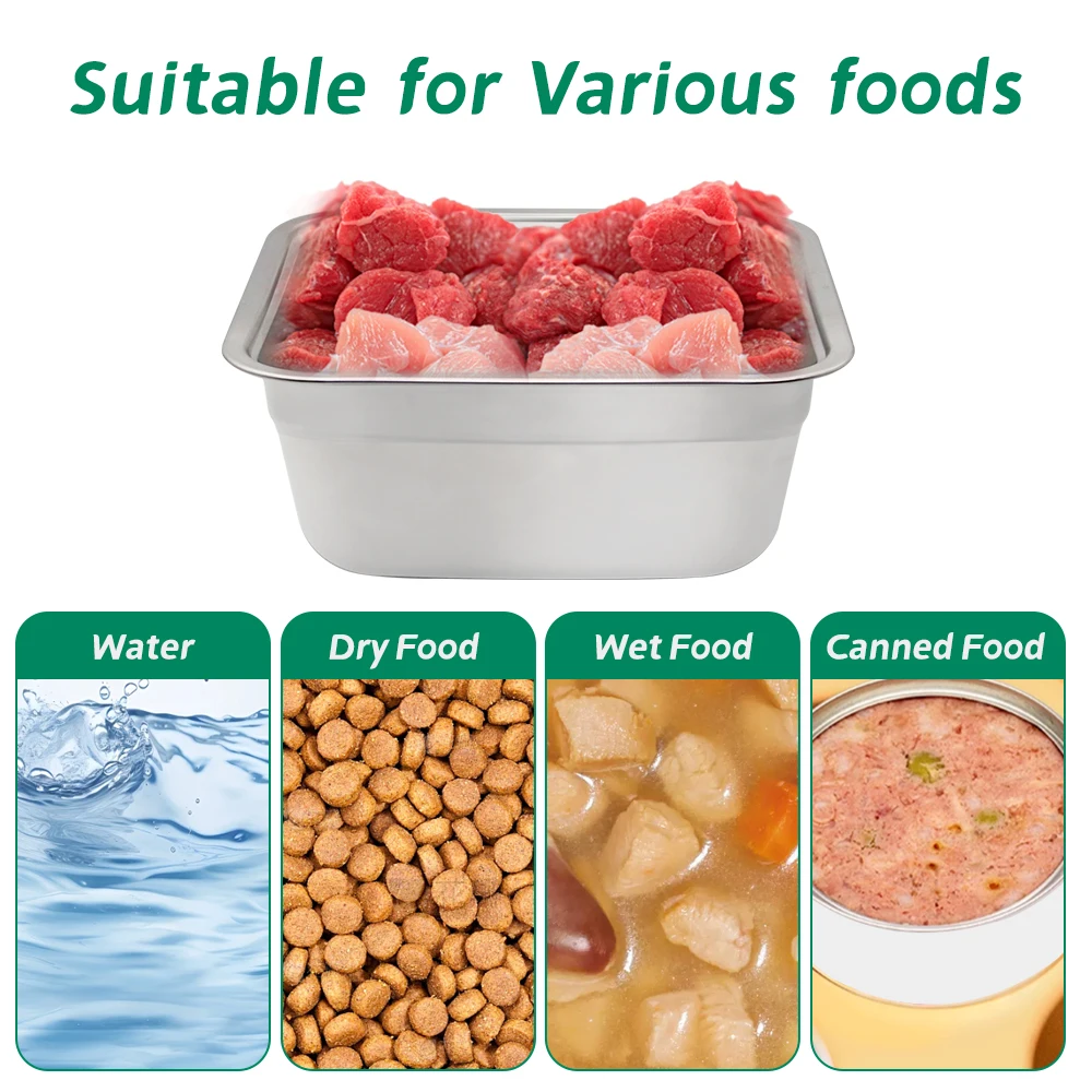 Mangkuk Multifungsi Stainless Steel untuk Mencuci Sayuran, Keranjang Tirisan Buah, Wadah Penyimpanan, Mangkuk Persegi, Tempat Makan Anjing