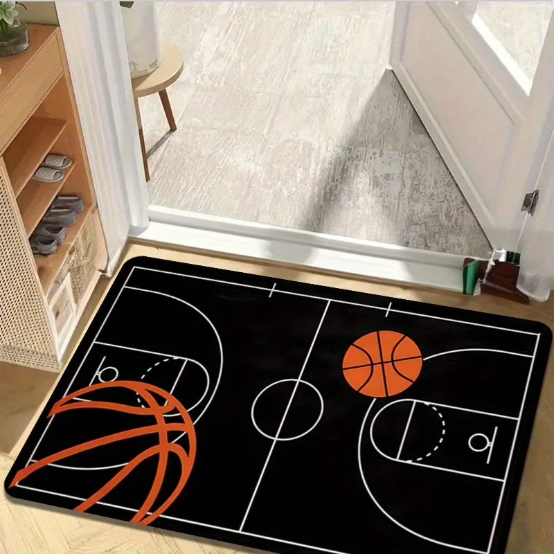 Basketball Printed Area Rug Non Slip Washable Floor Mat For Living Room Kitchen Bedroom Home Decor