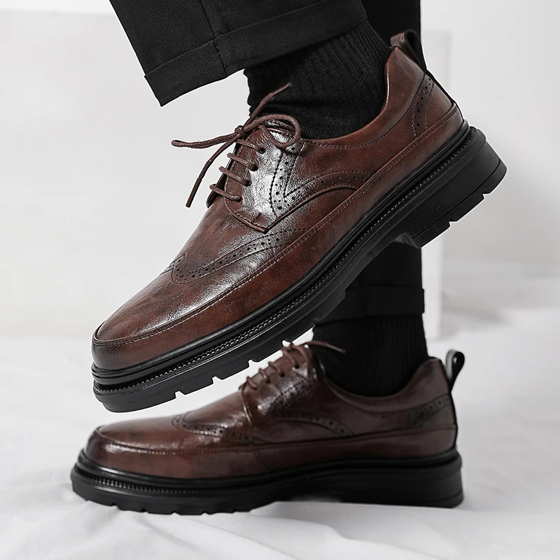 

Hot selling new models Brogue business men's shoes Trendy and versatile styles Wedding Office Outdoor party stroll men's shoes