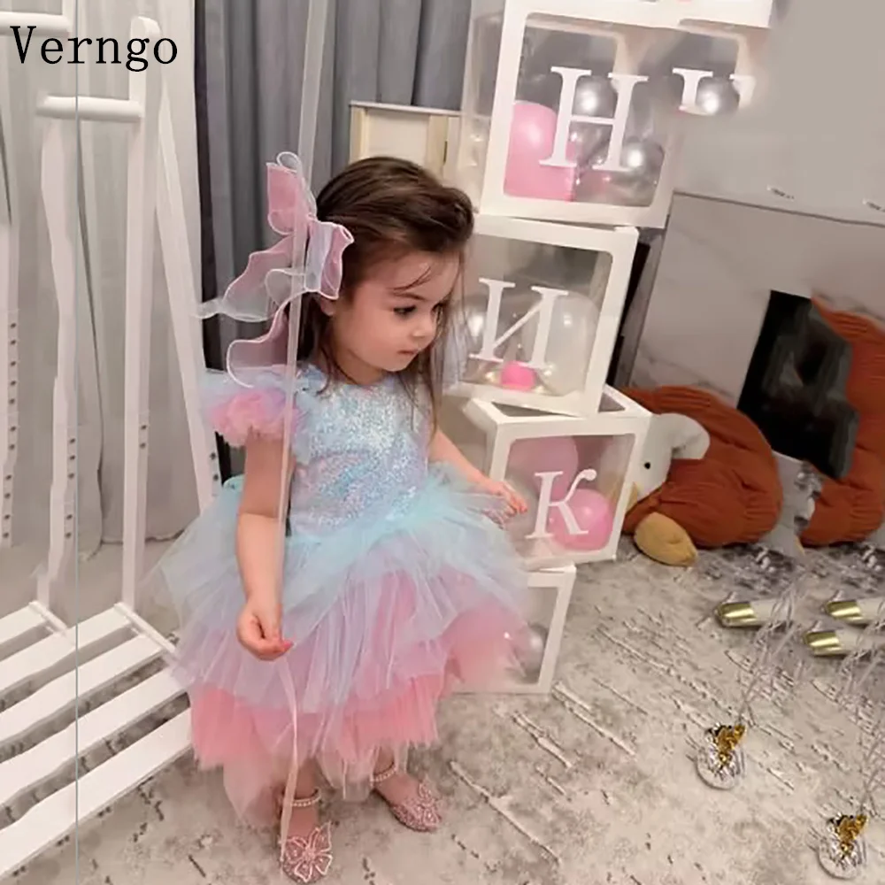 

Милое красочное мини-платье Verngo для девочек с цветочным узором, без рукавов, блестящее, плиссированное, для дня рождения, вечеринки, наряд принцессы, платье для знаменитостей, на заказ