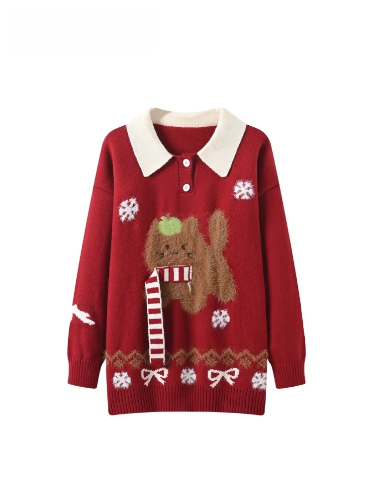 

CaraCLUB Женский вязаный свитер большого размера с длинными рукавами, осенне-зимний, свободный, модный, из утолщенной пряжи