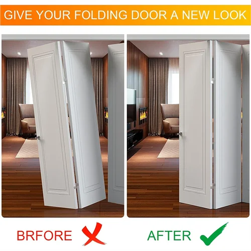 Imagen 2 del producto Kit completo de herrajes para puertas plegables de armario corredizo: soportes, pivotes y ruedas guía esenciales