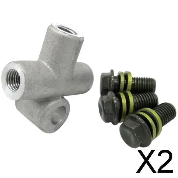 2X 10mm Aluminum 3 Ways Tee Coupling T Connector for Motorcycle