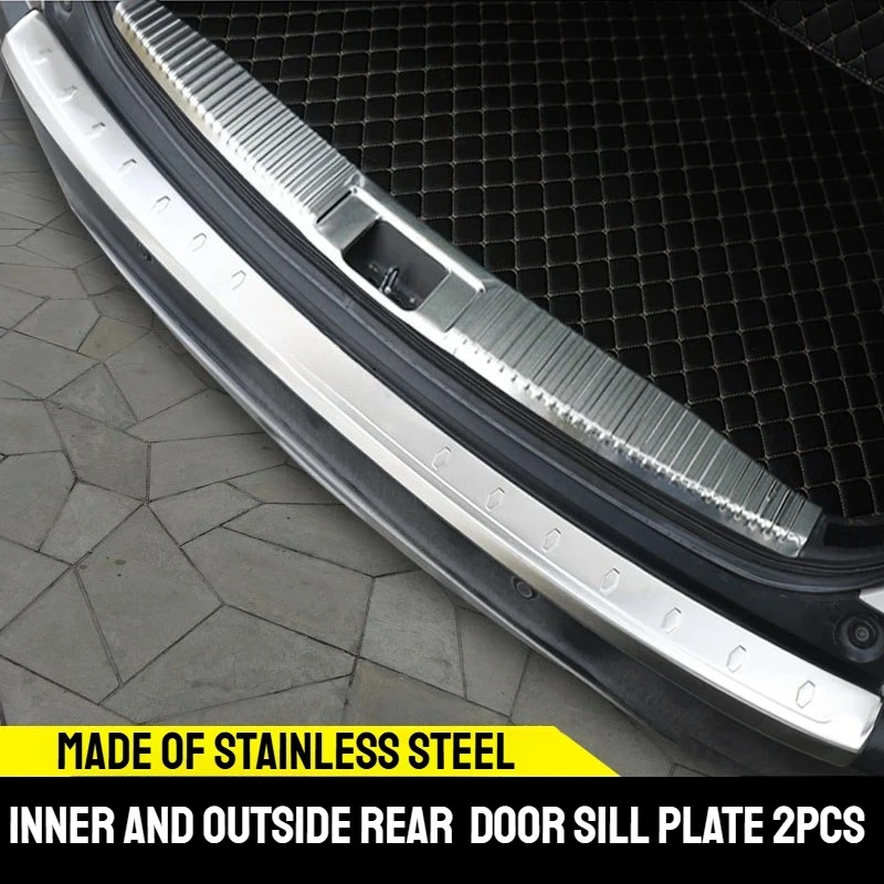 

For Honda Vezel HRV HR-V 2014-2018 Rear Inside Bumper Door Sill Plate Scuff 1pcs Stainless Steel