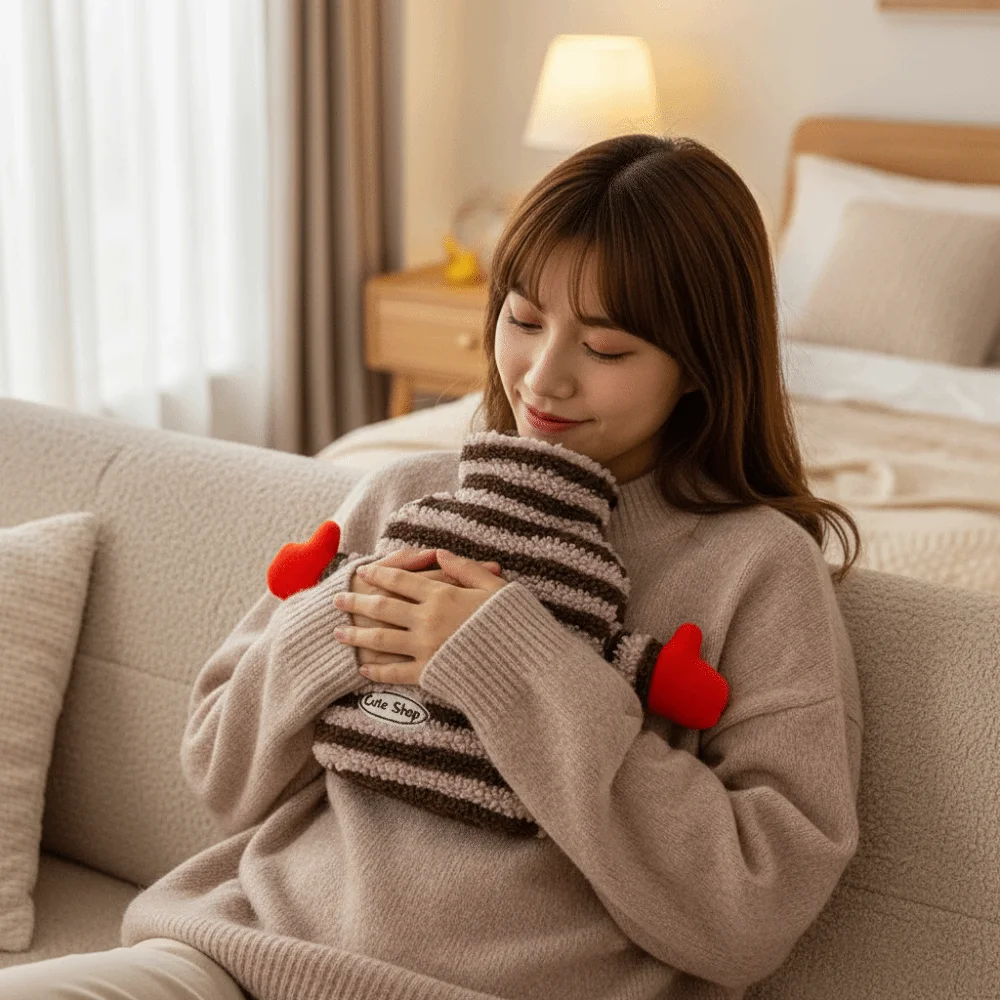 

Durable 500/1000ml Hot Water Bag Cartoon Leak-Proof Water-filling Hot-water Bottle Large-Capacity Soft Hand Warmer Winter Heat