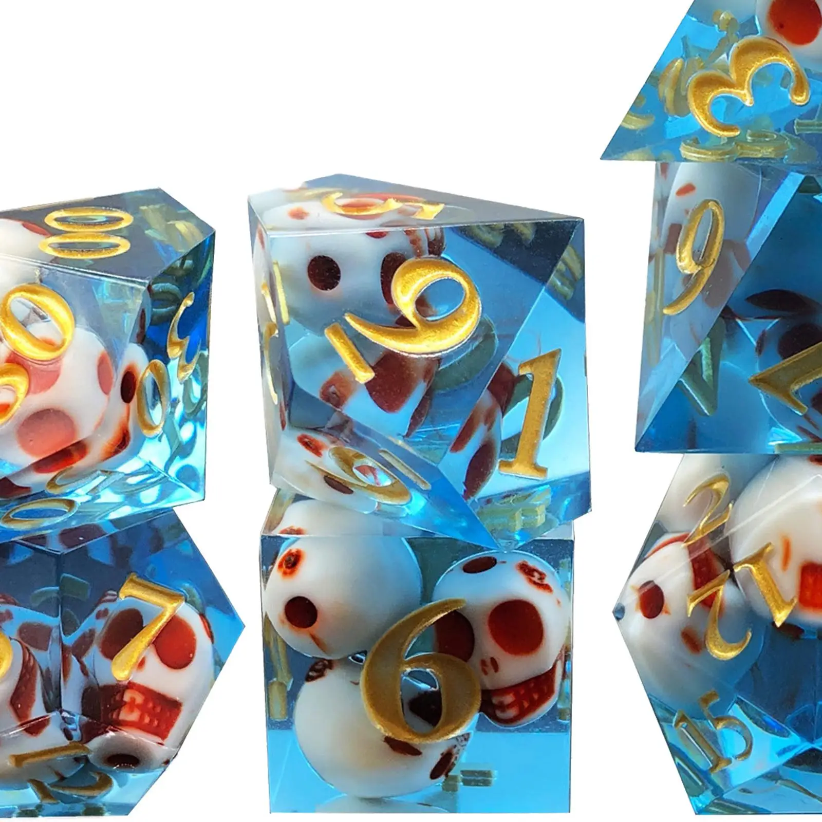 7Pcs Polyhedral Dice Double-Colors Polyhedral Game Dice for RPG Dungeons and Dragons DND RPG MTG D20 D12 D10 D8 D6 D4 Table Game