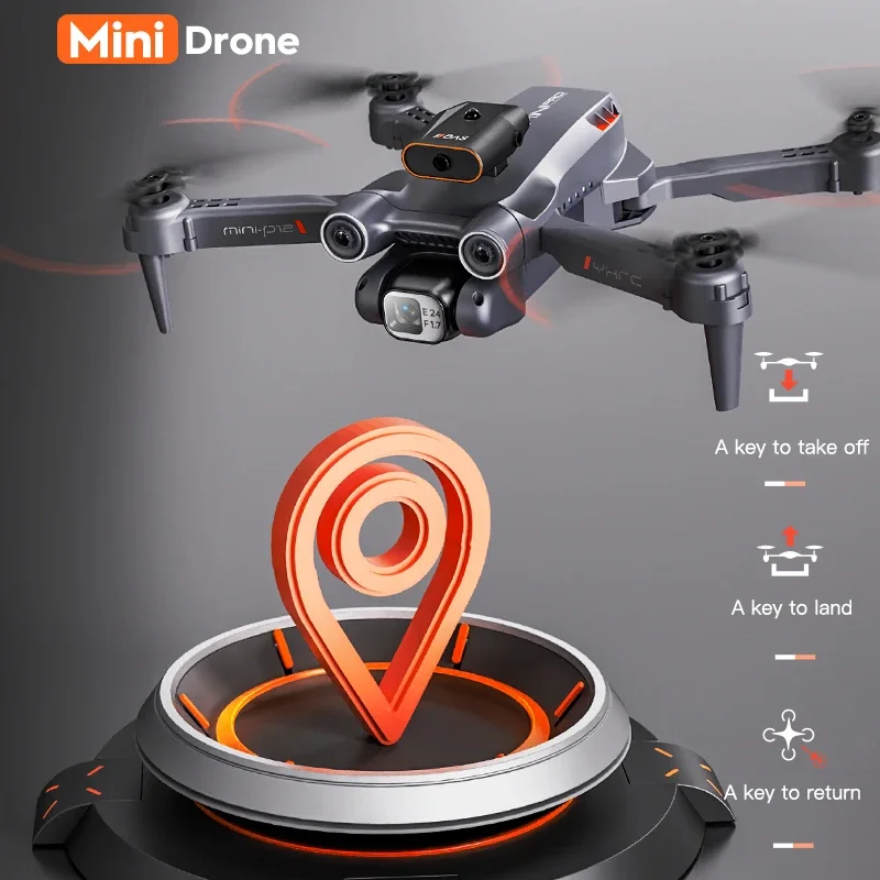 Drone P12 Mini Drone Opvouwbare professionele 4K HD Drone met camera Helikopter Dubbele camera Afstandsbediening RC Quadcopter Speelgoed Geschenken