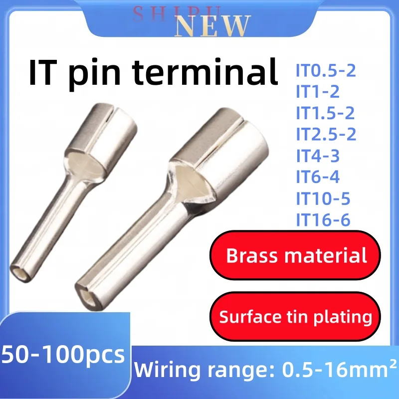 It0.5/1/1.5/2.5/4/6/10/16 Pin Type Cold Pressed Terminal Block Wiring Range 0.5-16 Square Meters Optional