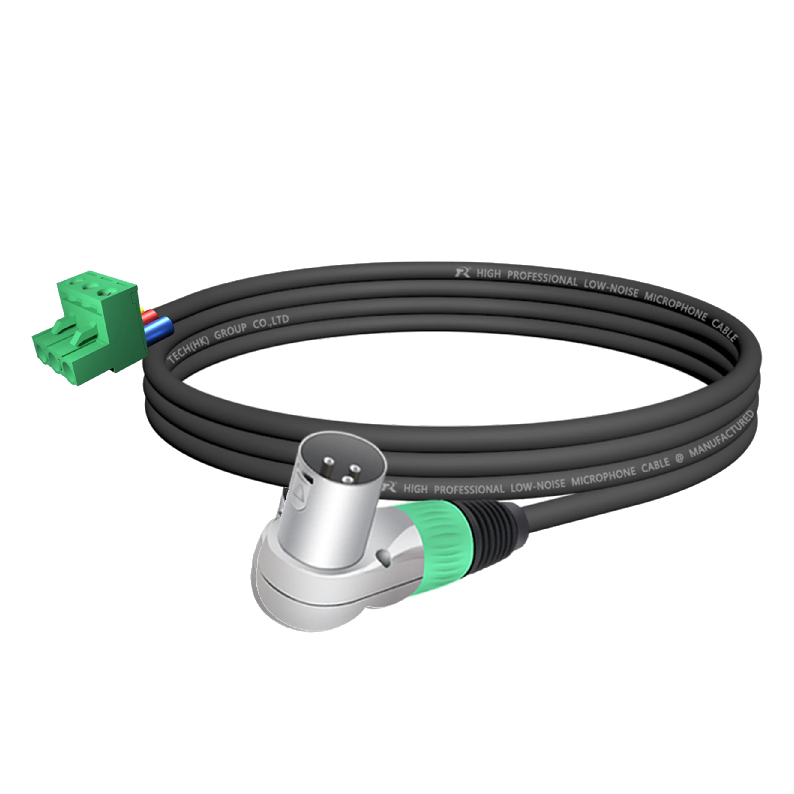 3-PIN rechtwinkliges Mikrofonverlängerungskabel zu 3-PIN Phoenix-Kabel, 5,08 mm 3-PIN PCB-Schraubklemme mit Abschirmung, für Lautsprecher, Tonstudio – Detail 7
