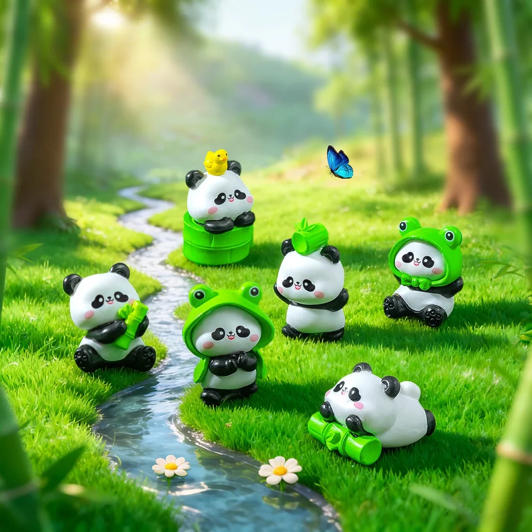 100pcs Wholesale Mini Resin 3D Panda Home Fairy Garden Landscape Decoration DIY Accessories Keychain Dollhouse Decor
