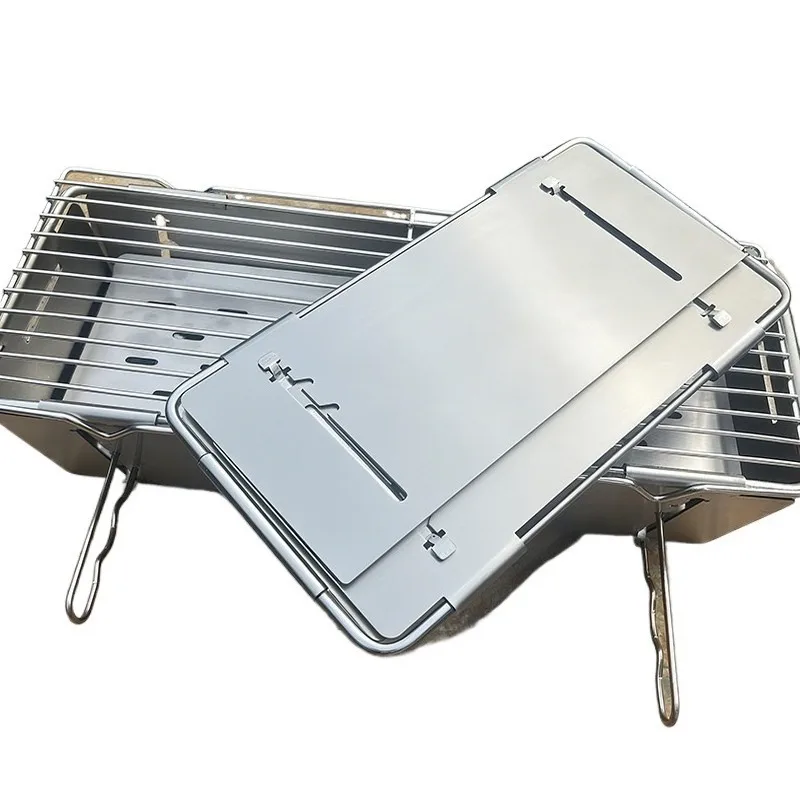Heavy-Duty Stainless Steel Foldable BBQ Grill Portable Outdoor Carbon Grill with Sturdy Structure