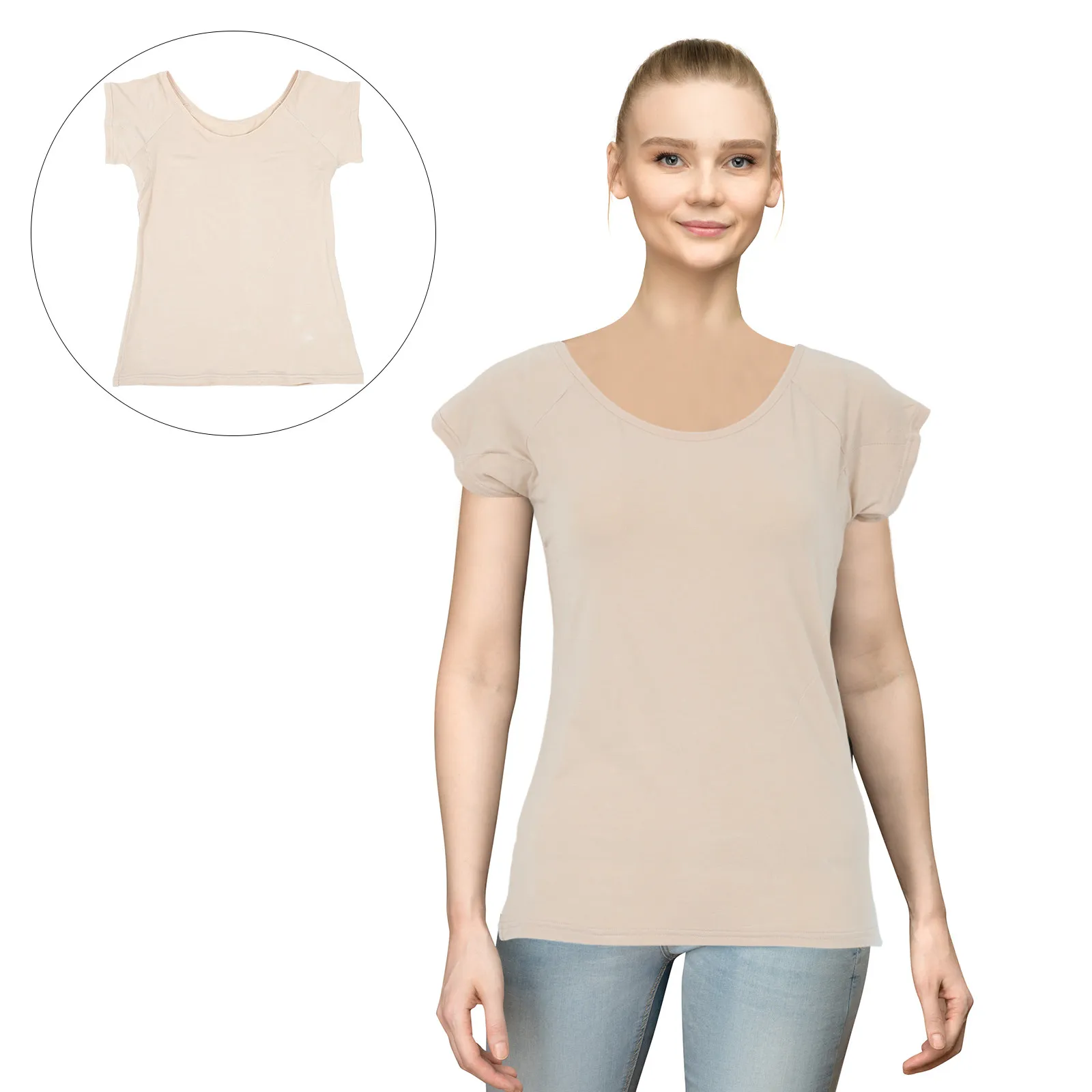 

Дышащая легкая майка для женщин, впитывающая пот подмышками, с функцией отвода влаги, с вкладышами от пота, функциональная нижняя рубашка