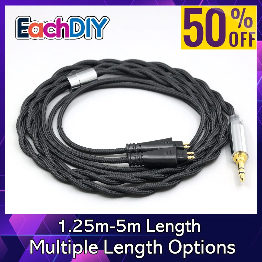 

Nylon 99% Pure Silver Palladium Graphene Gold Shield Cable For FOSTEX TH900 MKII MK2 TH-909 TR-X00 TH-600 2 core LN008312