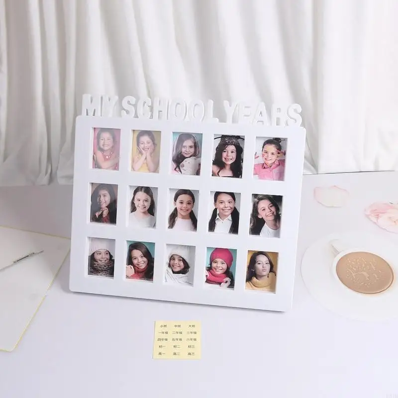 School Years Photo Moment Student Frame Children Campus 15 Pictures Display Collage Frame Kids Memory Gift P31B