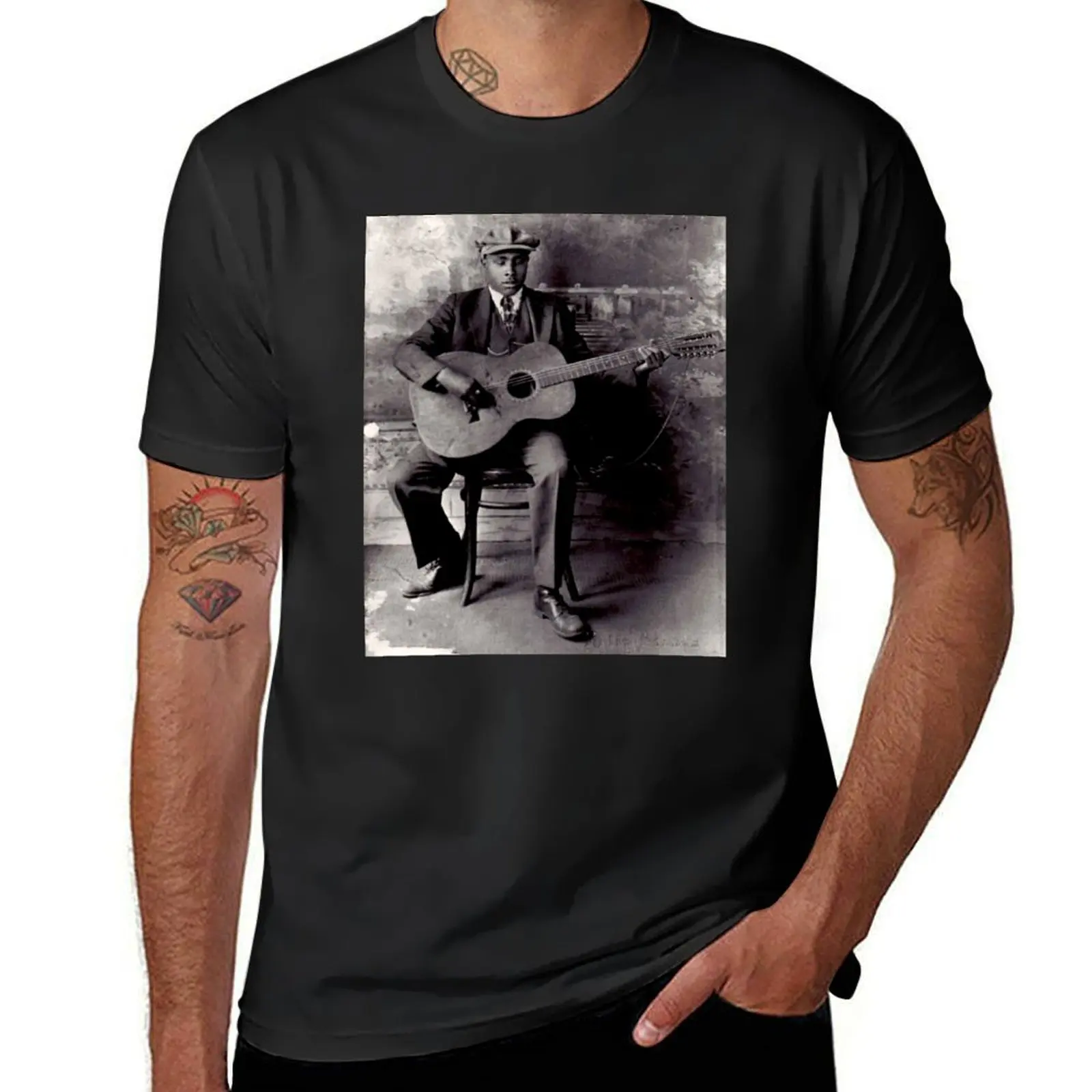 Blind Willie McTell T-Shirt customs vintage clothes fruit of the loom mens t shirts