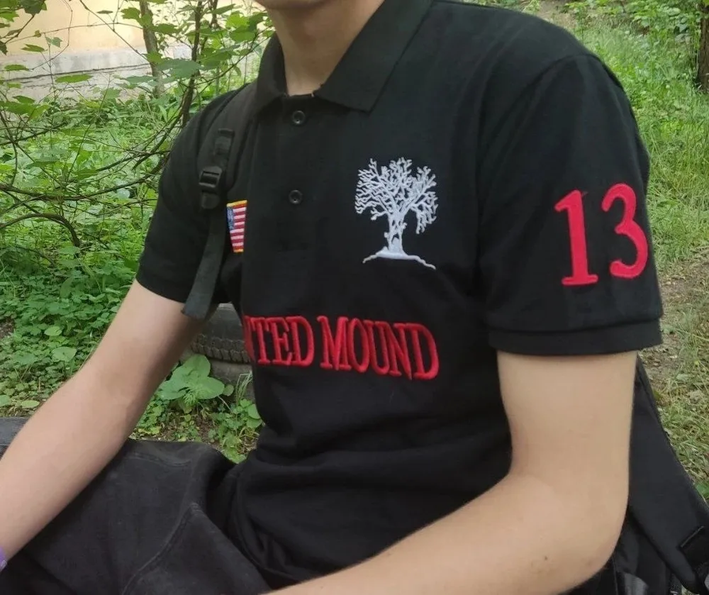 Y2K T Shirts Mens Rock Embroidery Loose Haunted Mound Classics Shirt Round Neck Short Sleeve Harajuku Hip Hop Polo Shirt Tops