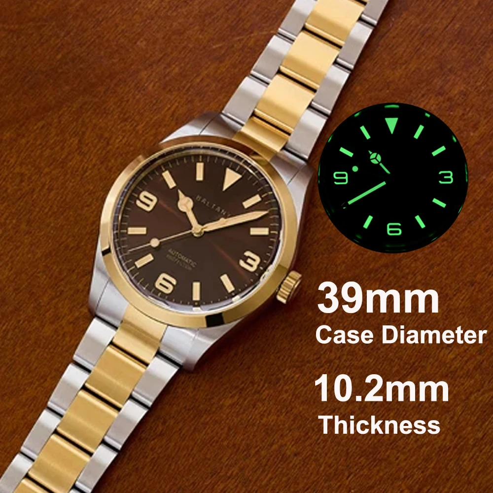 

Baltany 39mm Explorer Watches For Man S4035G Luxury NH38 Mechanical Wristwatches Sapphire Crystal Waterproof Dress Watch