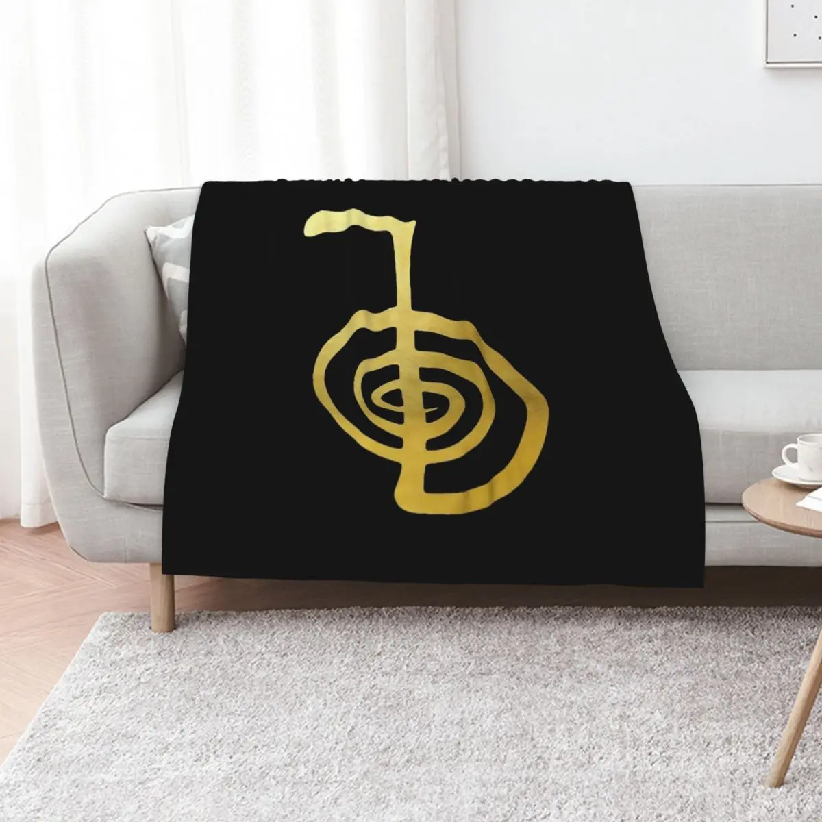 Reiki healing CHO KU REI The Power Symbol gold spiritual element Throw Blanket halloween Vintage cosplay anime Loose Blankets