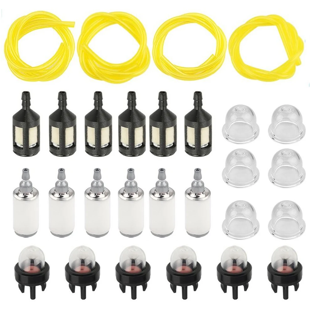 

28Pcs 20Ft Small Engine Fuel Line Set With Filters Primer Bulbs Replacement Part Garden Power Accessories