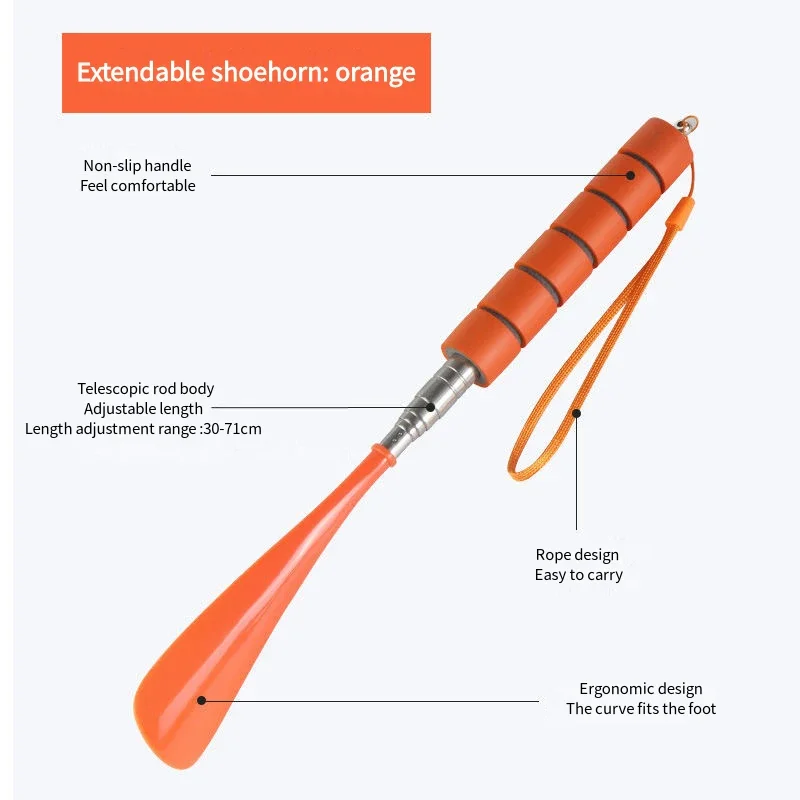 高齢者用の伸縮性のある靴べら,長さ30cm〜71cm, 1個