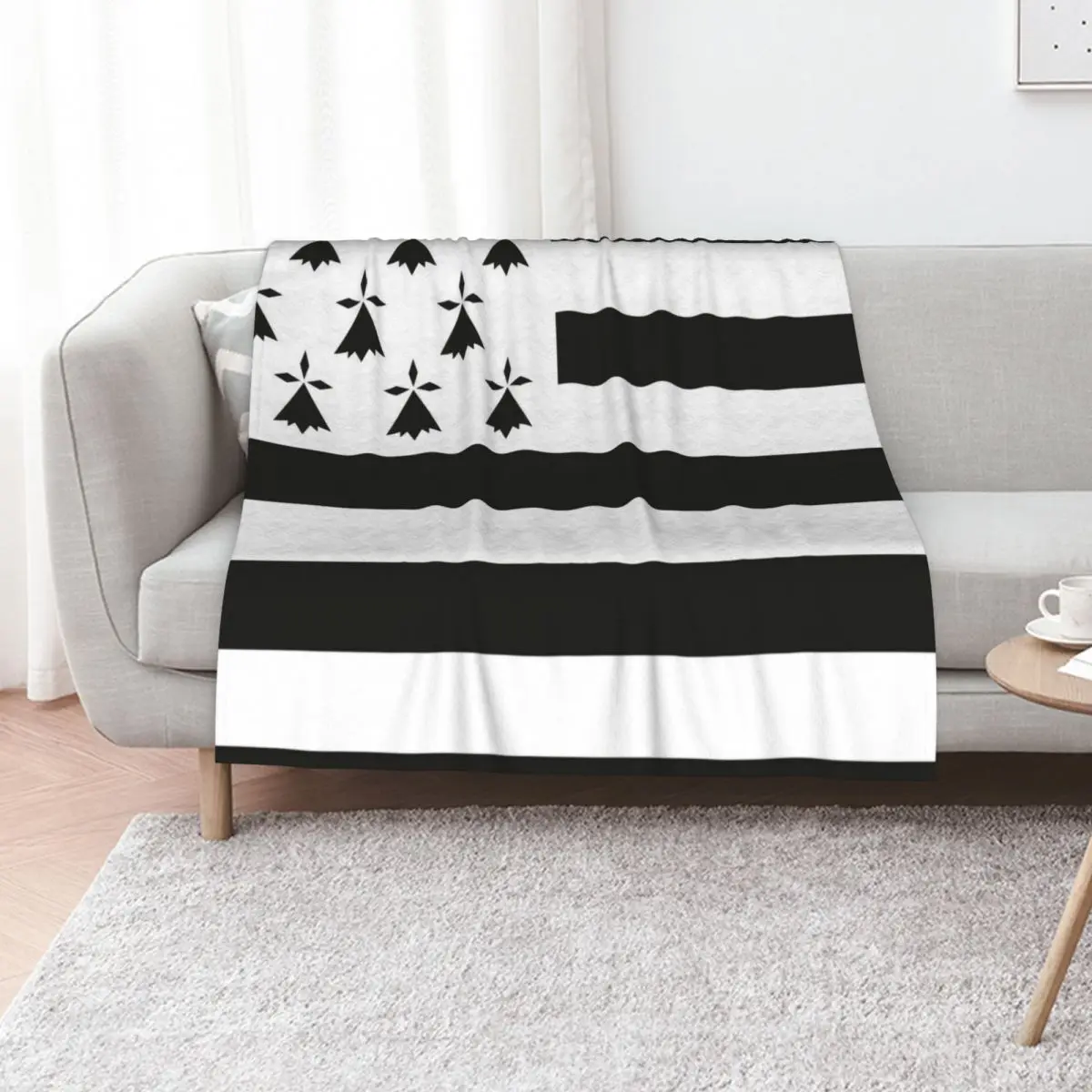 

Brittany Flag - Gwenn ha Du Throw Blanket Fashion Sofas Luxury Brand cosplay anime Soft Plaid Blankets