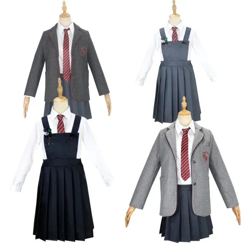 

Movie Matilda Cosplay Costume Girls School Uniform Coat Skirt Roald Dahl's Matilda the Musical Halloween Cosplay Outfit for Kids