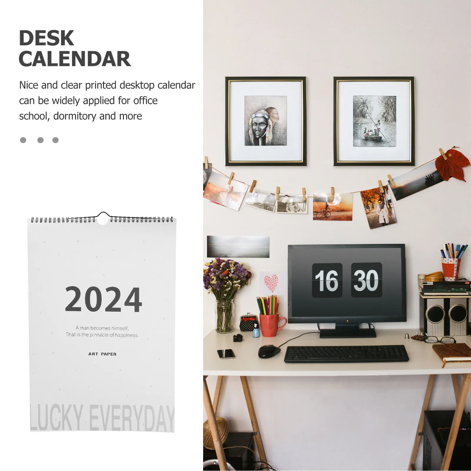 Wall Monthly Calendar Hanging Design Delicate Surface Smooth Finish Daily Memo Planner for Office Home Family Holiday Planning