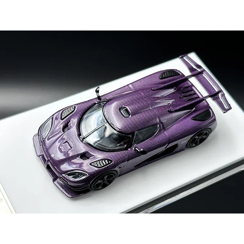 HKM-Diecast مجموعة موديل سيارة ، ألعاب مصغرة ، حبوب الكربون ، الأزرق والأرجواني ، 1:64 Agera One ، المجموعة