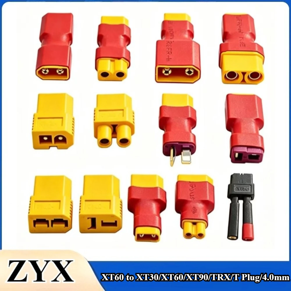 Адаптер-переходник XT60 (штекер/гнездо) на XT30/XT60/XT90/EC3/EC5/TRX/T-образный разъем/Big Tamiya/4.0мм банановый штекер для RC-аккумуляторов