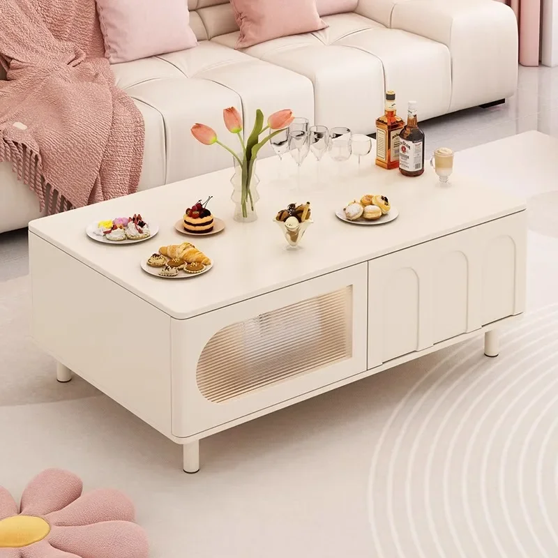 

Cream style, coffee table, living room, table, household, small apartment, simple, modern