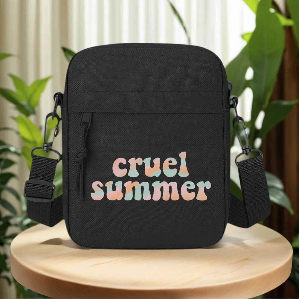 Cruel summer retro groovy text design Men Crossbody Bag Single Shoulder Women Cartoon Anime Film Printing Design Unisex