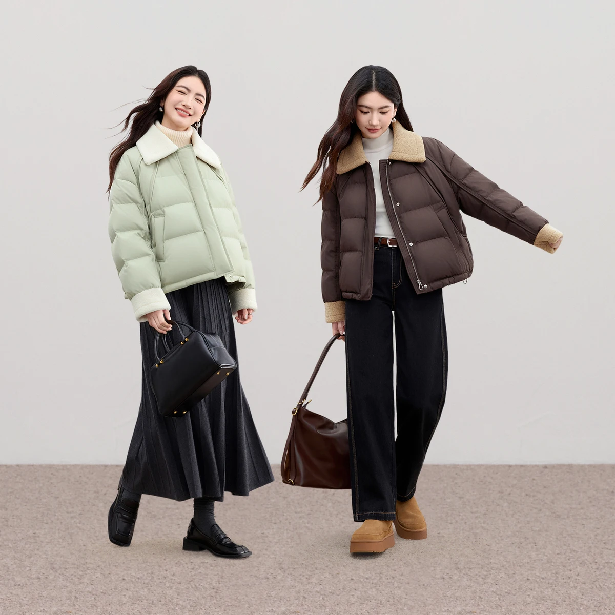 เสื้อแจ็คเก็ตขนเป็ดสั้นสำหรับผู้หญิง SENTUBILA ฤดูหนาว 2025 ขนเป็ดขาว 90% อุ่น น้ำหนักเบา เสื้อคลุมอเนกประสงค์ สวมใส่ได้ทุกวัน สไตล์ลำลอง รุ่น W54YC3384