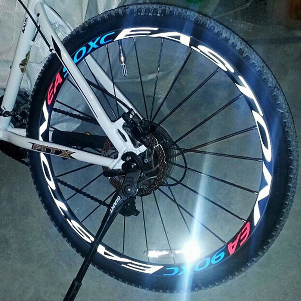 1 Side Multicolor Bike Wheel Rims Reflective Stickers Decals Cycling Safe Protector 26/27.5inch Wheel MTB Bike Accessories