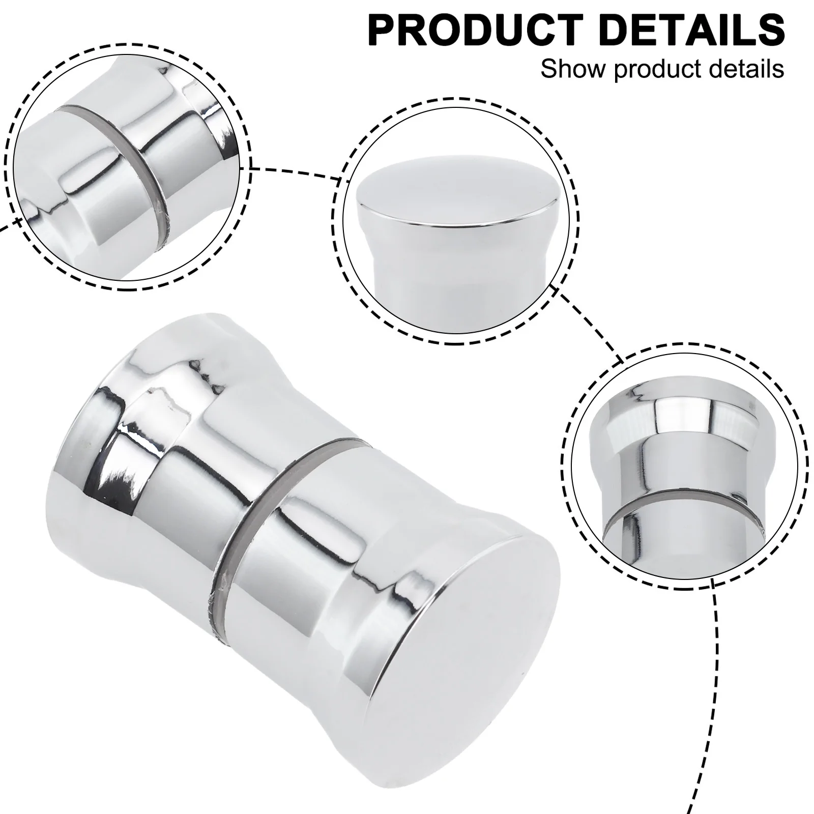

Chrome Bathroom ABS Glass Doors Replacement Handle Shower Door Knob Silver Single Hole Handle Replacement Handle