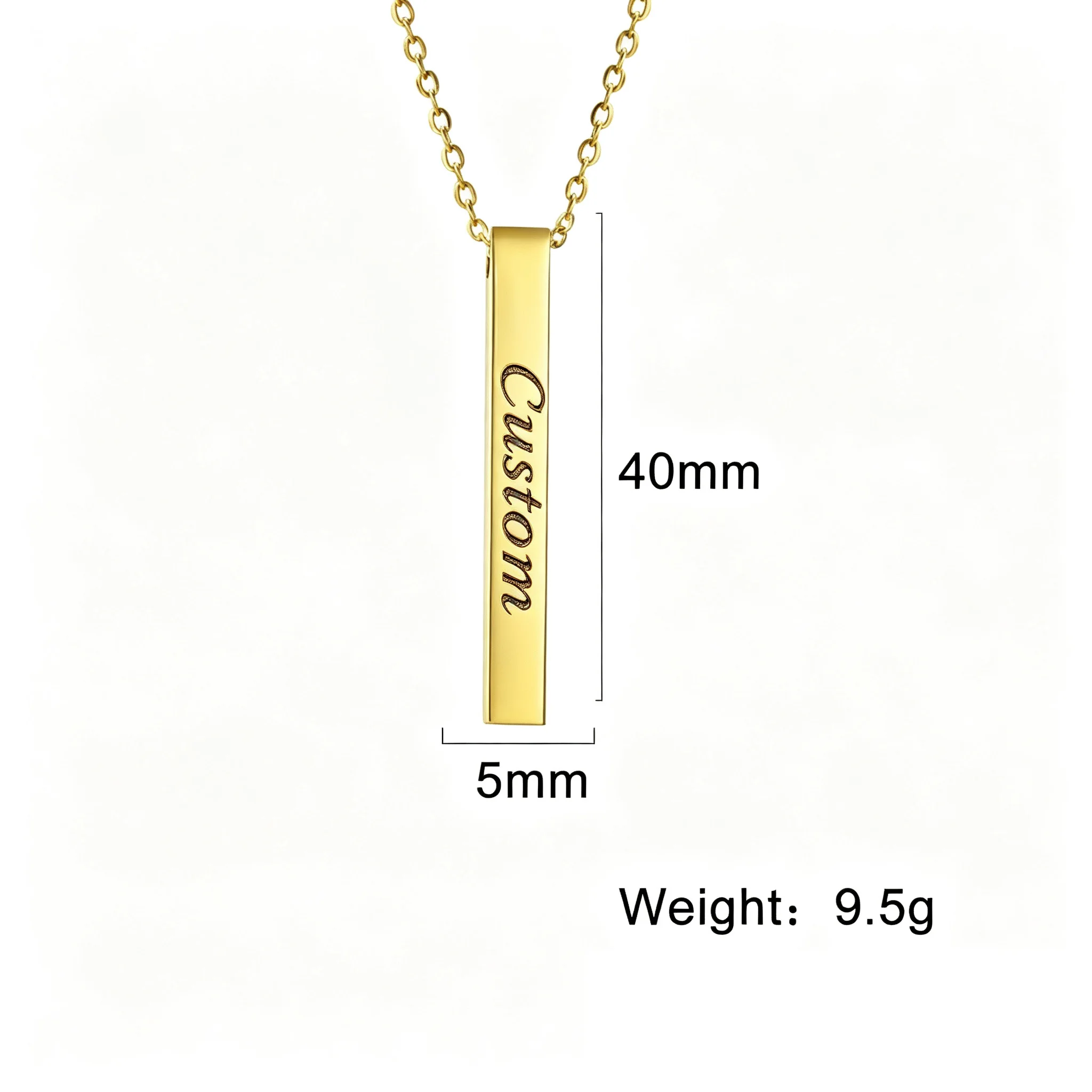 Kkjoy individuell gravierte Halskette, personalisierter Anhänger mit Songname, Datum, Initialen, Edelstahl, Unisex-Schmuck, Erinnerungsgeschenk – Detail 3